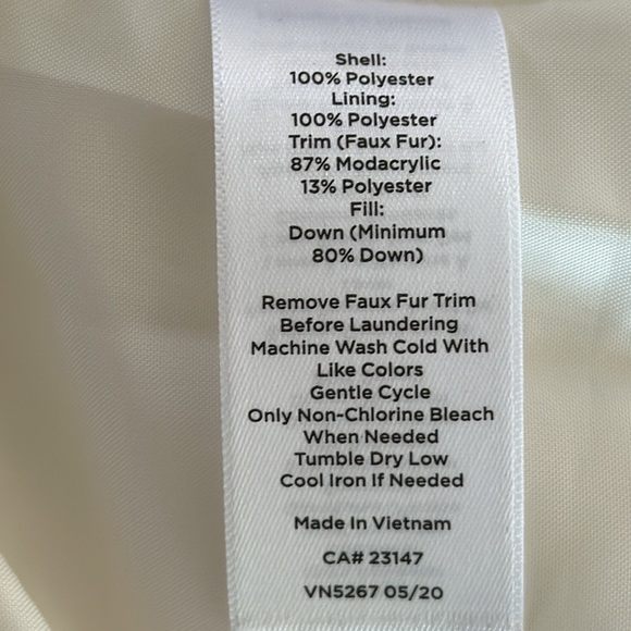 Talbots women small cream down vest faux detach collar - Picture 6 of 6